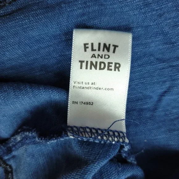 Flint and Tinder Mens Blue Short Sleeve Pocket Tee T-Shirt Made in USA - Picture 6 of 12